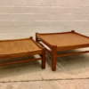 2er Set Coffee Table's, flach, Couchtische, Beistelltische, duo, Tekholz, Vintage Mid Century, eckig, Ablagetische, Lounge Tische, Danish Design, Designklassiker, 70er, 1970's, hellbraun