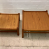 2er Set Coffee Table's, flach, Couchtische, Beistelltische, duo, Tekholz, Vintage Mid Century, eckig, Ablagetische, Lounge Tische, Danish Design, Designklassiker, 70er, 1970's, hellbraun