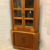 Mid Century Eckschrank, Danish Design, 1970's, Vitrine, Schrank, Schubladen, Schiebetüren, Lamellentüren, Bar, Barschrank, Vintage, Made in Denmark, Dyrlund, 1960's