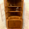 Mid Century Eckschrank, Danish Design, 1970's, Vitrine, Schrank, Schubladen, Schiebetüren, Lamellentüren, Bar, Barschrank, Vintage, Made in Denmark, Dyrlund, 1960's