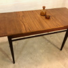 Teakholz Esstisch, Vintage 1960's, ausziehbar, klappbar, Palisander, Danish Design, Mid Century, 1970's, Dining Table, Konische Beine, Untergestell Palisander