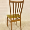 Vintage Dining Chairs, 4er Set, helles Holz, Mohair, Samt, Sprossenstuhl, grün, gelb, Buche, 1960's