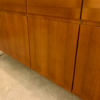 Vintage Sideboard, Nussbaum, 1970's, GE-EL, schlicht, grifflos, Schubladen, Türen, helles Holz, Mid Century, Design, Klassiker