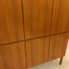 GE-EL Highboard, 1970's, schlicht, zeitlos, grifflos, Schrank, Mid Century, Nussbaum, hellbraun, Anrichte, Sideboard, Kommode, 1960's, Designklassiker