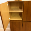 GE-EL Highboard, 1970's, schlicht, zeitlos, grifflos, Schrank, Mid Century, Nussbaum, hellbraun, Anrichte, Sideboard, Kommode, 1960's, Designklassiker