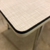 Resopal Küchentisch, 1960's, mit Schublade, klein, kompakt, verchromte Beine, weiß, Vintage, Mid Century, Rockabilly, Designklassiker, true Vintage