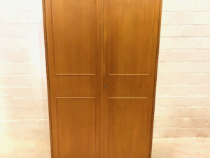 true Vintage Garderobenschrank, WK Möbel, 1960's, Highboard, Kleiderschrank, Dielenschrank, helles Holz, Rüster, Kleiderstange, 1970's, Mid Century, Schrank, Schlafzimmer, Kleiderschrank