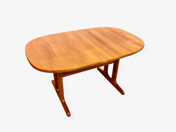 true Vintage Teakholz Esstisch, oval, 1970, Vollholz, Made in Denmark, Danish Design, Mid Century, ausziehbar, 1960, lang, Tafel, erweiterbar