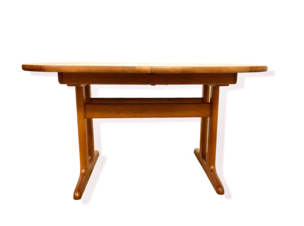 true Vintage Teakholz Esstisch, oval, 1970, Vollholz, Made in Denmark, Danish Design, Mid Century, ausziehbar, 1960, lang, Tafel, erweiterbar