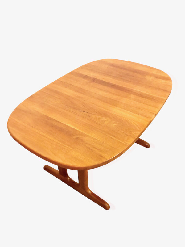 true Vintage Teakholz Esstisch, oval, 1970, Vollholz, Made in Denmark, Danish Design, Mid Century, ausziehbar, 1960, lang, Tafel, erweiterbar