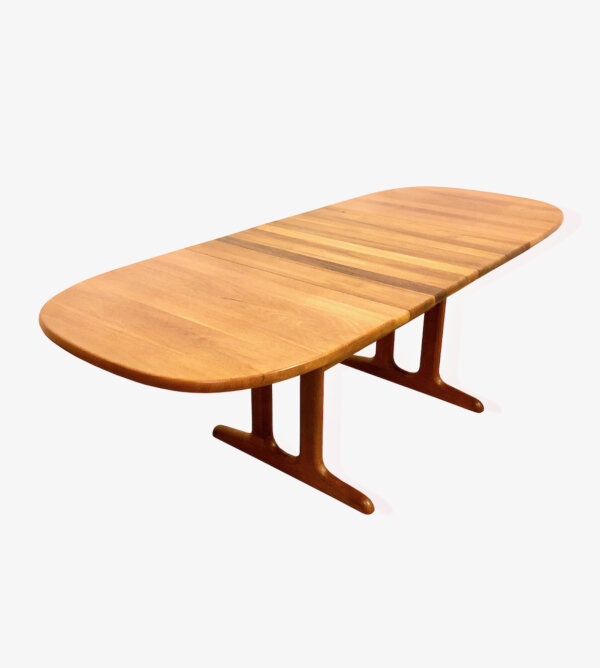 true Vintage Teakholz Esstisch, oval, 1970, Vollholz, Made in Denmark, Danish Design, Mid Century, ausziehbar, 1960, lang, Tafel, erweiterbar