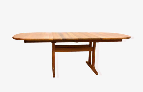 true Vintage Teakholz Esstisch, oval, 1970, Vollholz, Made in Denmark, Danish Design, Mid Century, ausziehbar, 1960, lang, Tafel, erweiterbar