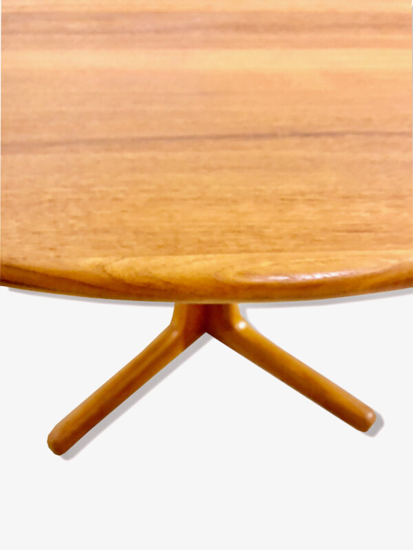 Teak Esstisch, Danish Design, 1970's, rund, Vintage, Mid Century, ausziehbar, Einsteckplatte, erweiterbar, Teakwood, dünne Platte, Tafel, Dining Table, Made in Denmark