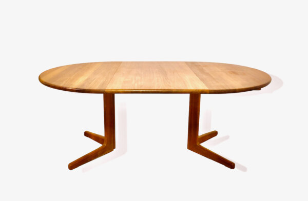 Teak Esstisch, Danish Design, 1970's, rund, Vintage, Mid Century, ausziehbar, Einsteckplatte, erweiterbar, Teakwood, dünne Platte, Tafel, Dining Table, Made in Denmark