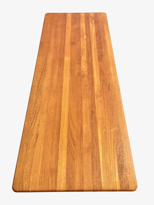 A.Mikael Laursen Coffee Table, 1960's, Couchtisch, Teakholz, Aarhus, langer Couchtisch, groß, helle Teakholz, Teak, Vintage, Mid Century, Danish Design, dünne Tischplatte, konische Beine, Designklassiker, Made in Denmark