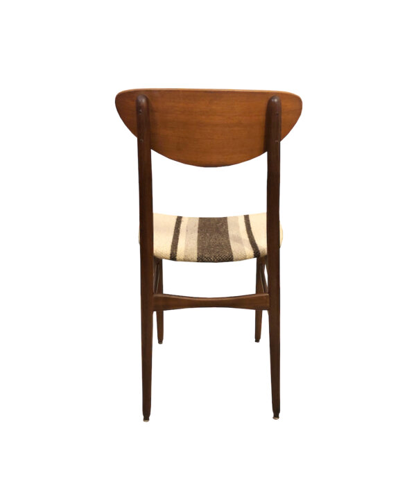 4er Set Farstrup Dining Chairs, 1960's, Esszimmerstühle, Teak, Danish Design, Designklassiker, Made in Denmark, Vintage, 1970, leicht, filigran, Teakholz, Teakwood, Wollbezug, gewebt