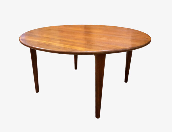 Coffee Table A / S Mikael Laursen 1960's, Couchtisch, Teak, hellbraun, Danish Design, Vintage, Mid Century, 1970, Wohnzimmertisch, Designklassiker, Teakholz, rund